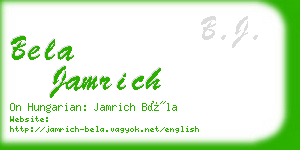bela jamrich business card